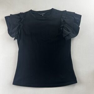 Strut And Bolt Black Cotton Ruffle Sleeve Size S Preppie Classy Summer Spring